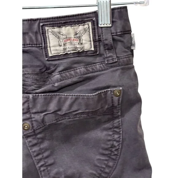 Robins Jean Womens Black Straight-Leg Jeans Embroidered Wings Size 25 - Picture 7 of 8